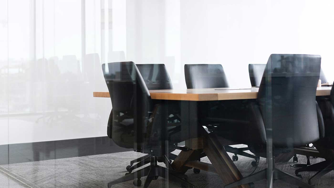 Empty office with table and chairs